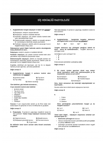 Dusdatamax Ağız Radyolojisi Soruları ( 5.Baskı )