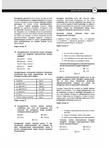 DUS Maddeler Bilgisi Soruları ( 2.Baskı )