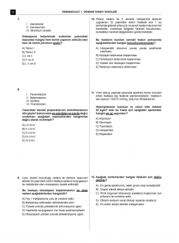 24 Açıklamalı Deneme Serisi - Farmakoloji