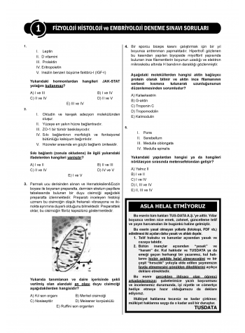 24 Açıklamalı Deneme Serisi - Fizyoloji