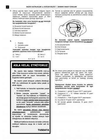 24 Açıklamalı Deneme Serisi - Kadın Doğum