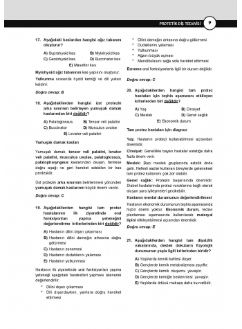 DUS Miadent Soruları ( 8.Baskı ) Protetik Diş