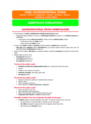 TUS Entegre Temel Gastrointestinal Sistem